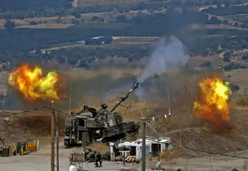 Échange de tirs à la frontière israélo-libanaise, 2021 - crédits : Jalaa Marey/ AFP