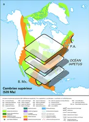 Paléogéographie de l'Amérique du Nord - crédits : Encyclopædia Universalis France