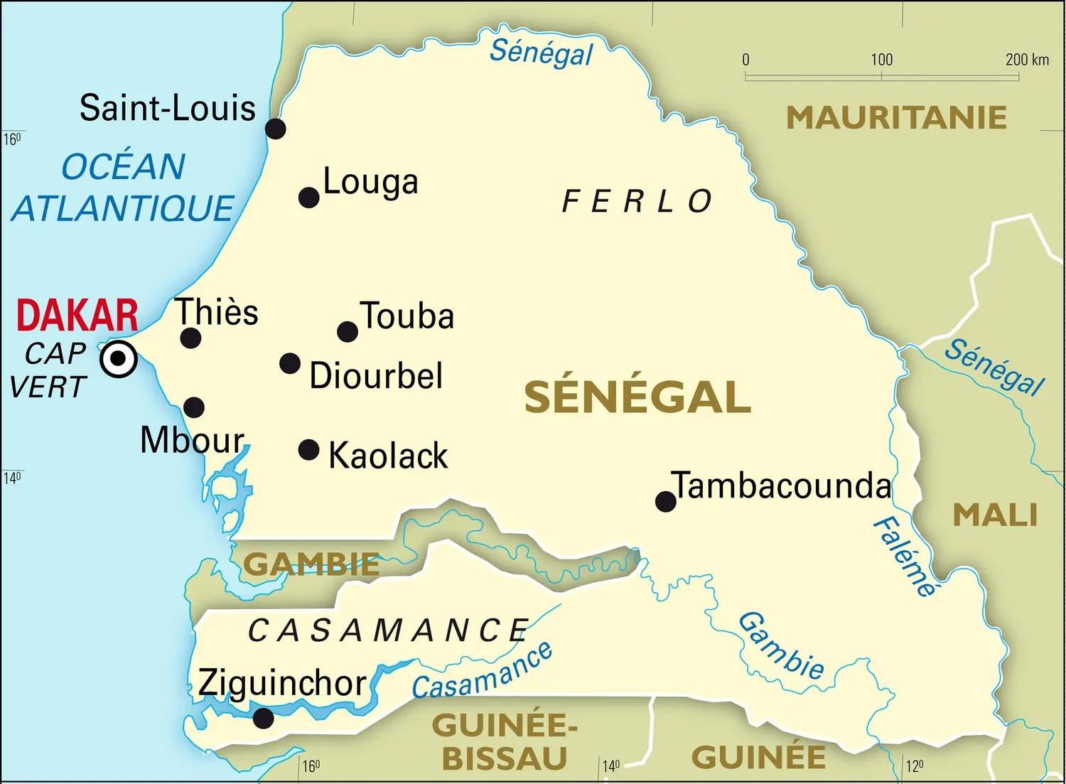 Sénégal : carte générale