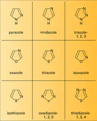 Hétérocycles à cinq chaînons - crédits : Encyclopædia Universalis France