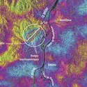 Séisme du Teil : interférométrie radar obtenue à partir des données prises par les satellites Sentinel de l’Agence spatiale européenne - crédits : Raphaël Grandin (IPGP)/ Sentinel-1/ ESA/ Copernicus, 2019