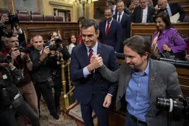 Pedro Sánchez et Pablo Iglesias, 2020 - crédits : Pablo Blazquez Dominguez/ Getty Images