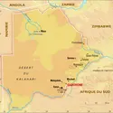 Botswana : carte physique - crédits : Encyclopædia Universalis France