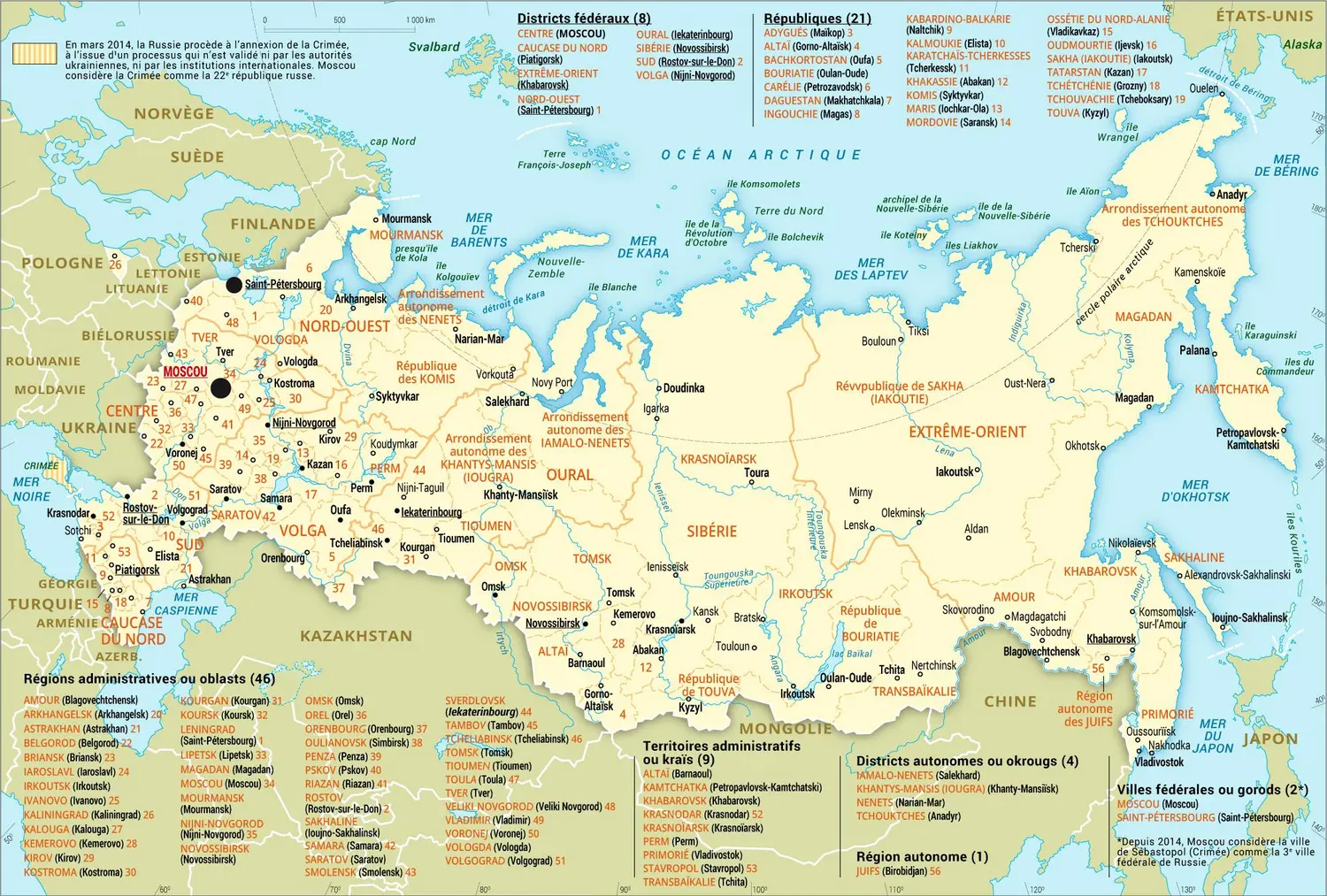 Russie : carte administrative