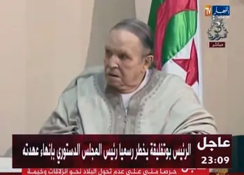 Démission d’Abdelaziz Bouteflika, 2019 - crédits : Entv/ AP/ SIPA