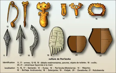 Culture matérielle du V<sup>e</sup> au VII<sup>e</sup> s. (3) - crédits : Encyclopædia Universalis France