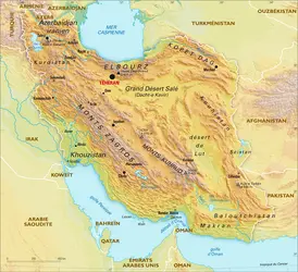 Iran : carte physique - crédits : Encyclopædia Universalis France
