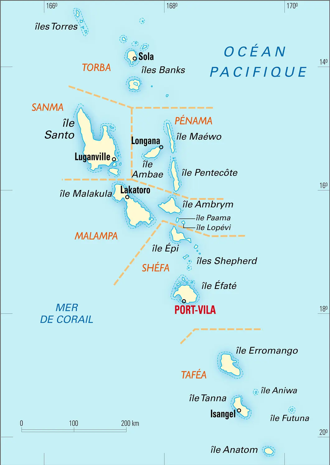 Vanuatu : carte administrative