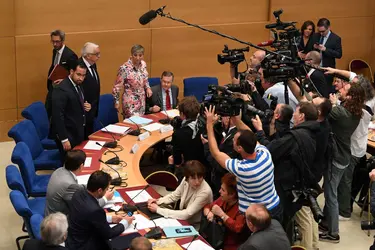 Alexandre Benalla devant la commission d’enquête du Sénat, 2018 - crédits : Alain Jocard/ AFP