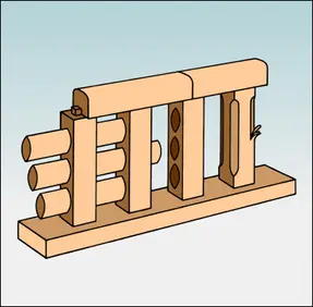 Assemblage d'une balustrade de stupa