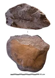 Outil en pierre taillée du site de Lomekwi 3 - crédits : MPK-WTAP