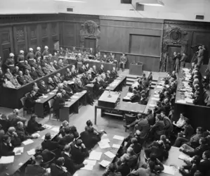 Tribunal de Nuremberg, 1946 - crédits : Bettmann/ Getty Images