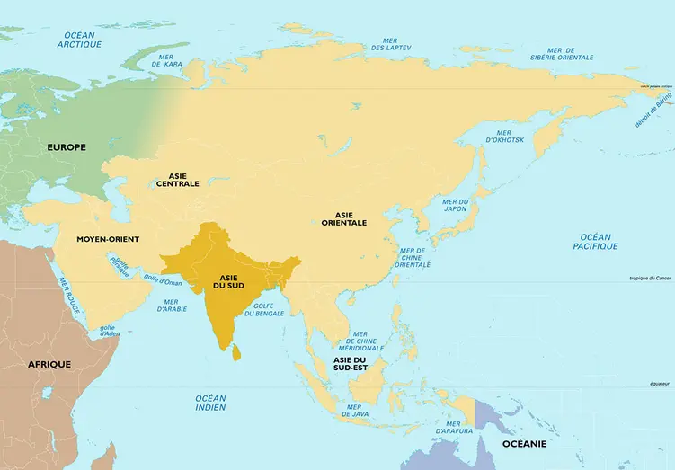 Asie du Sud : carte de situation