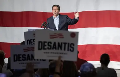 Ron DeSantis, candidat aux primaires républicaines aux États-Unis, 2023 - crédits : Andrew Caballero-Reynolds/ AFP