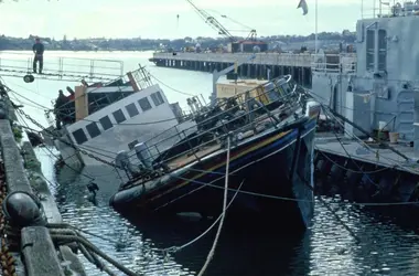 Sabotage du <it>Rainbow Warrior</it> - crédits : Sydney Freelance/ Liaison/ 3rd Party - Agents/ Getty Images