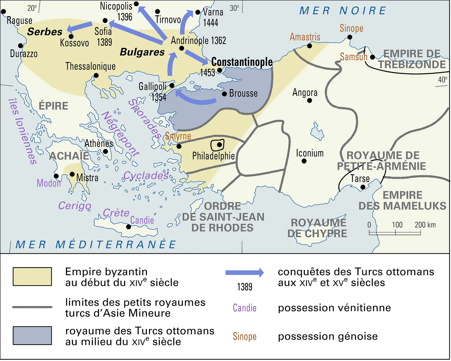 Empire byzantin, XIV<sup>e</sup>-XV<sup>e</sup> siècle