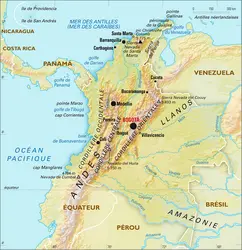 Colombie : carte physique - crédits : Encyclopædia Universalis France