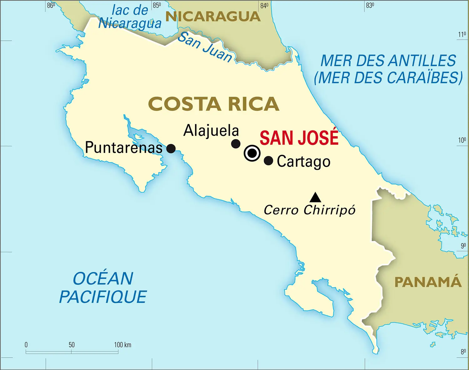 Costa Rica : carte générale