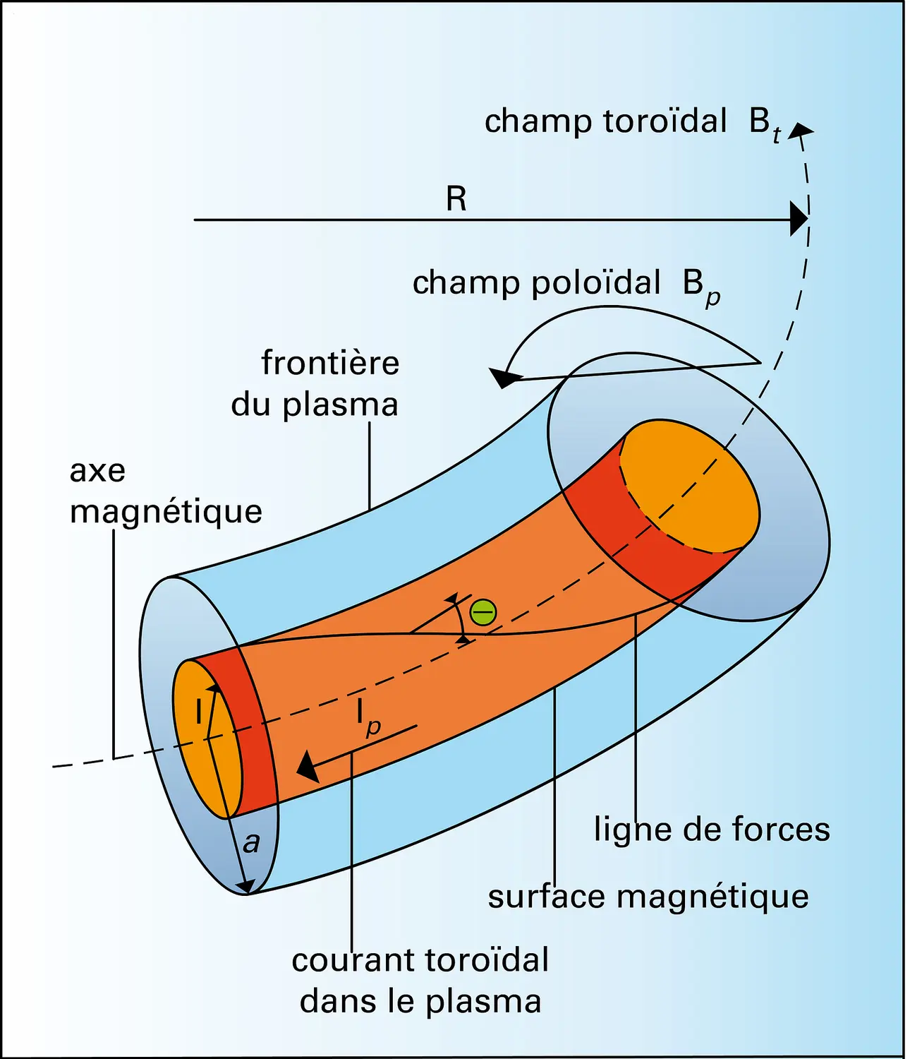 Principe de la configuration magnétique d'un tokamak