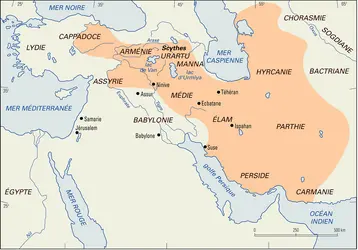Royaume mède à la première moitié du VI<sup>e</sup> siècle avant J.-C. - crédits : Encyclopædia Universalis France