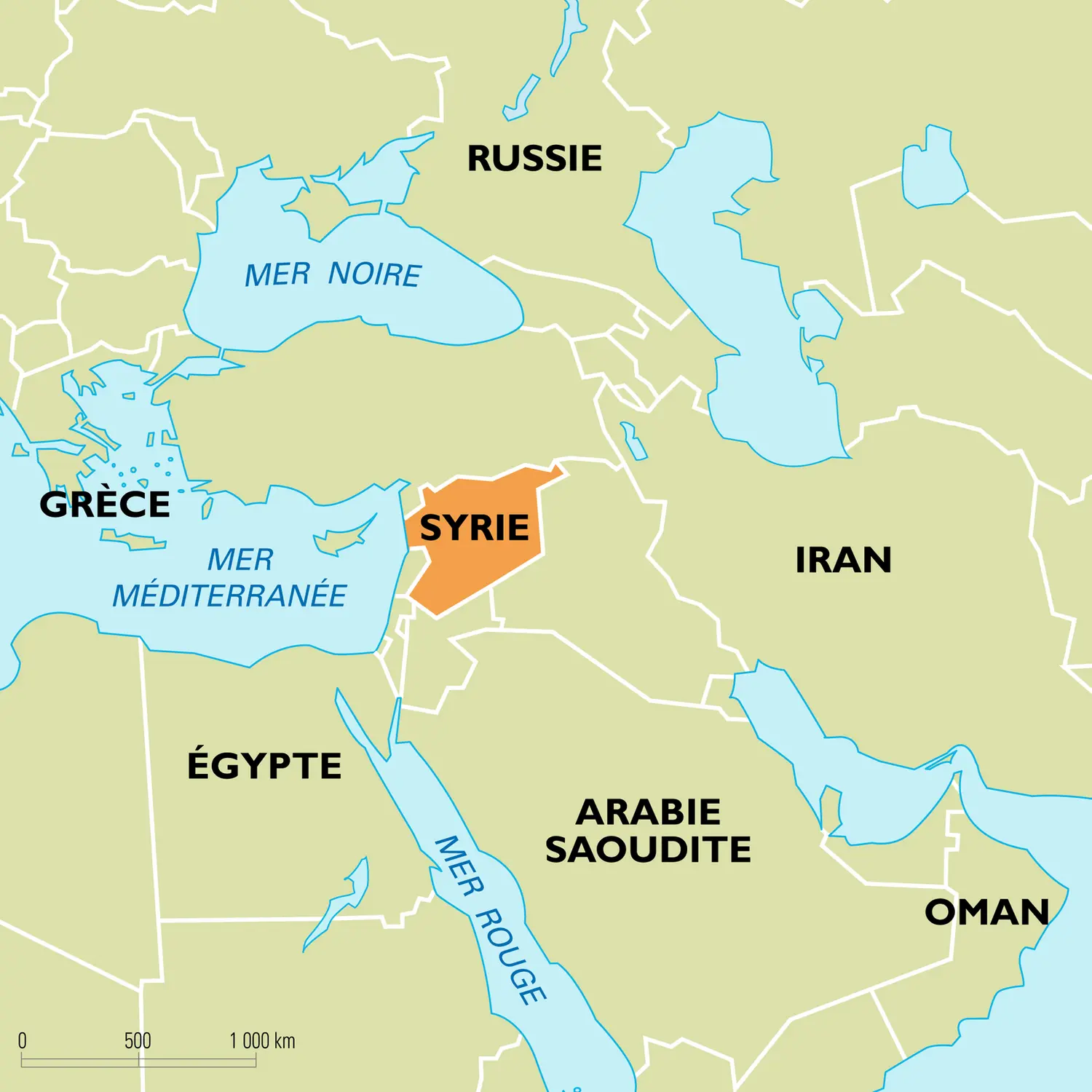 Syrie : carte de situation