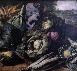 <em>Nature morte aux légumes</em>, F. Snyders - crédits : Staatliche Kunsthalle Karlsruhe ; CC0