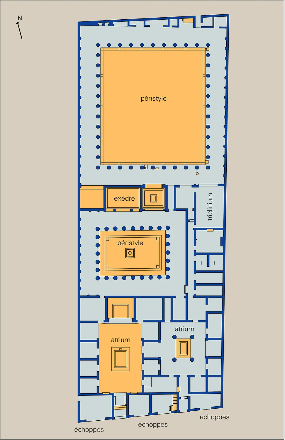 Plan de la maison du Faune,&nbsp;Pompéi