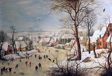 <it>Paysage d'hiver avec un piège à oiseaux</it>, Bruegel l'Ancien - crédits :  Bridgeman Images 