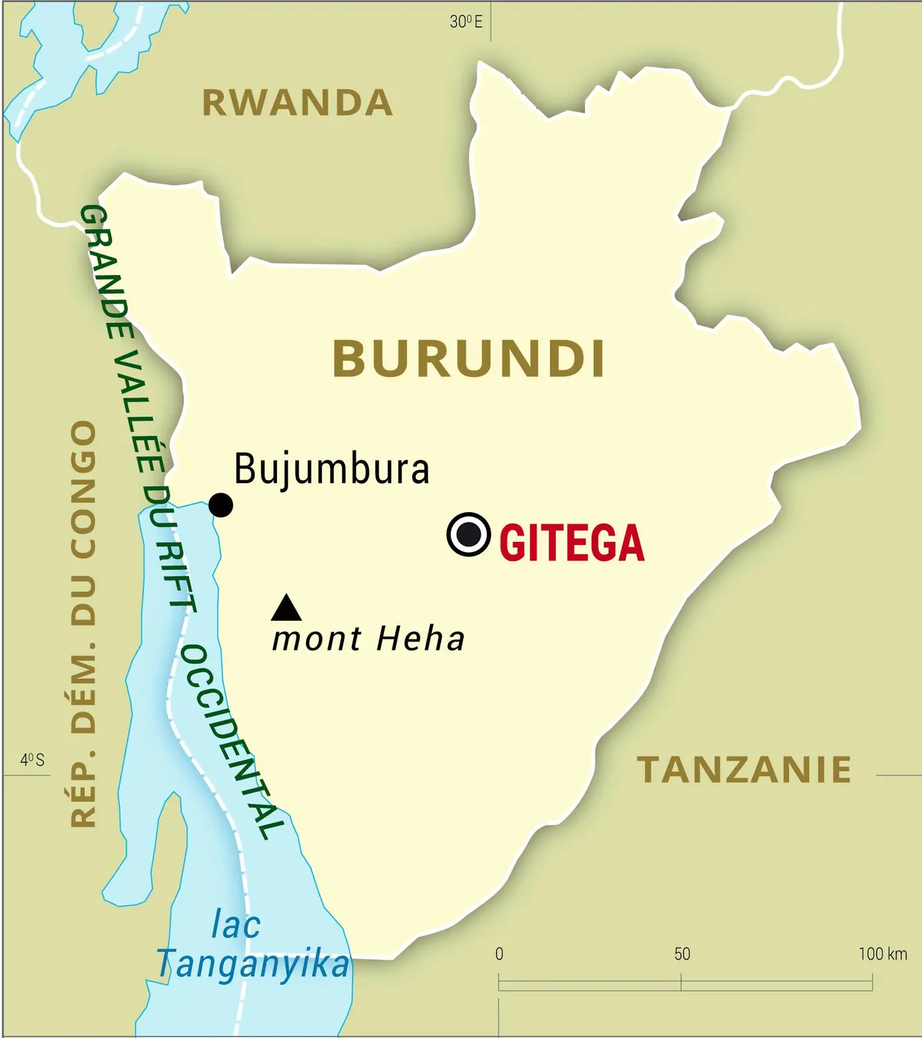 Burundi : carte générale