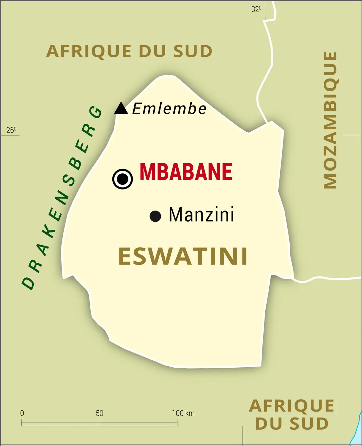 Eswatini : carte générale
