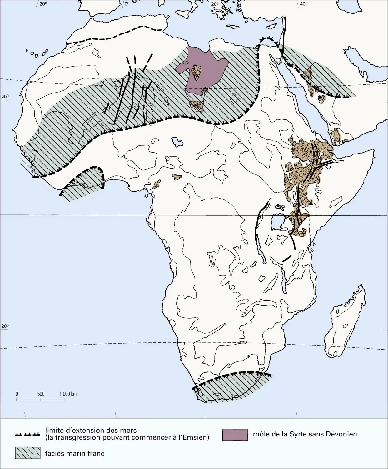 Afrique : le Dévonien moyen et supérieur