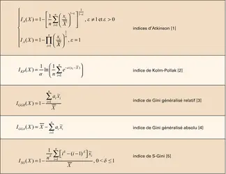 Indices d'inégalités économiques - crédits : Encyclopædia Universalis France