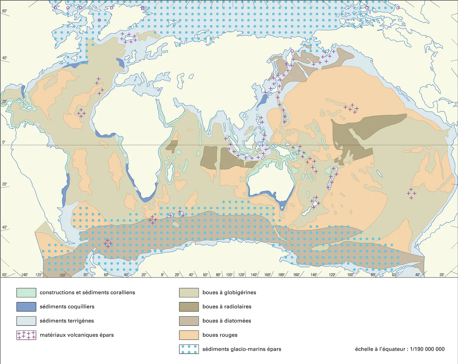 Sédiments marins : répartition
