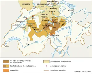 Suisse, XIV<sup>e</sup>-XV<sup>e</sup> siècle - crédits : Encyclopædia Universalis France