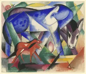 <em>Les Premiers Animaux</em>, F. Marc - crédits : Franz Marc/Private Collection, courtesy of Neue Galerie New York