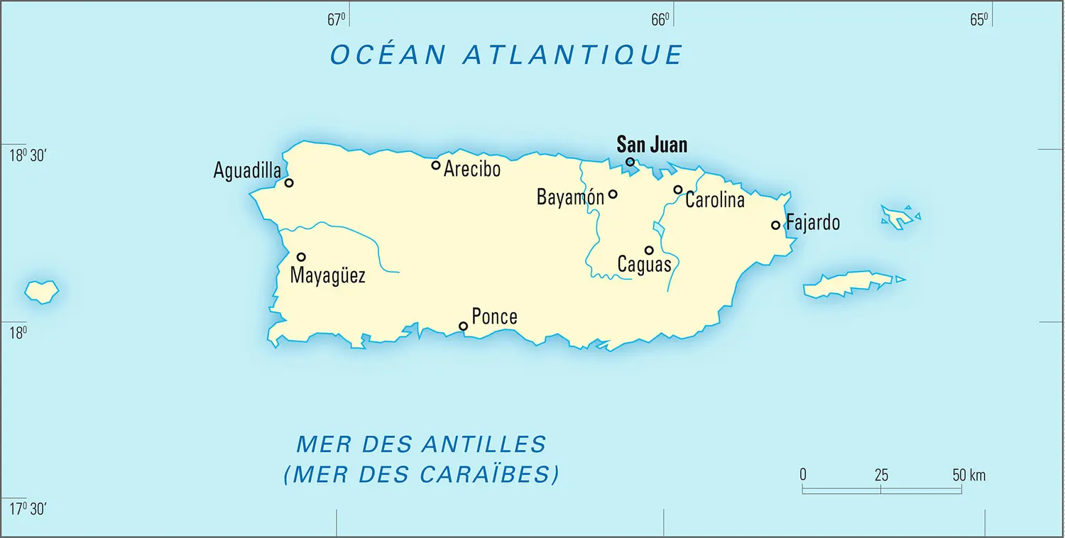 Porto Rico [États-Unis] : carte administrative