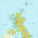 Royaume-Uni : carte physique - crédits : Encyclopædia Universalis France