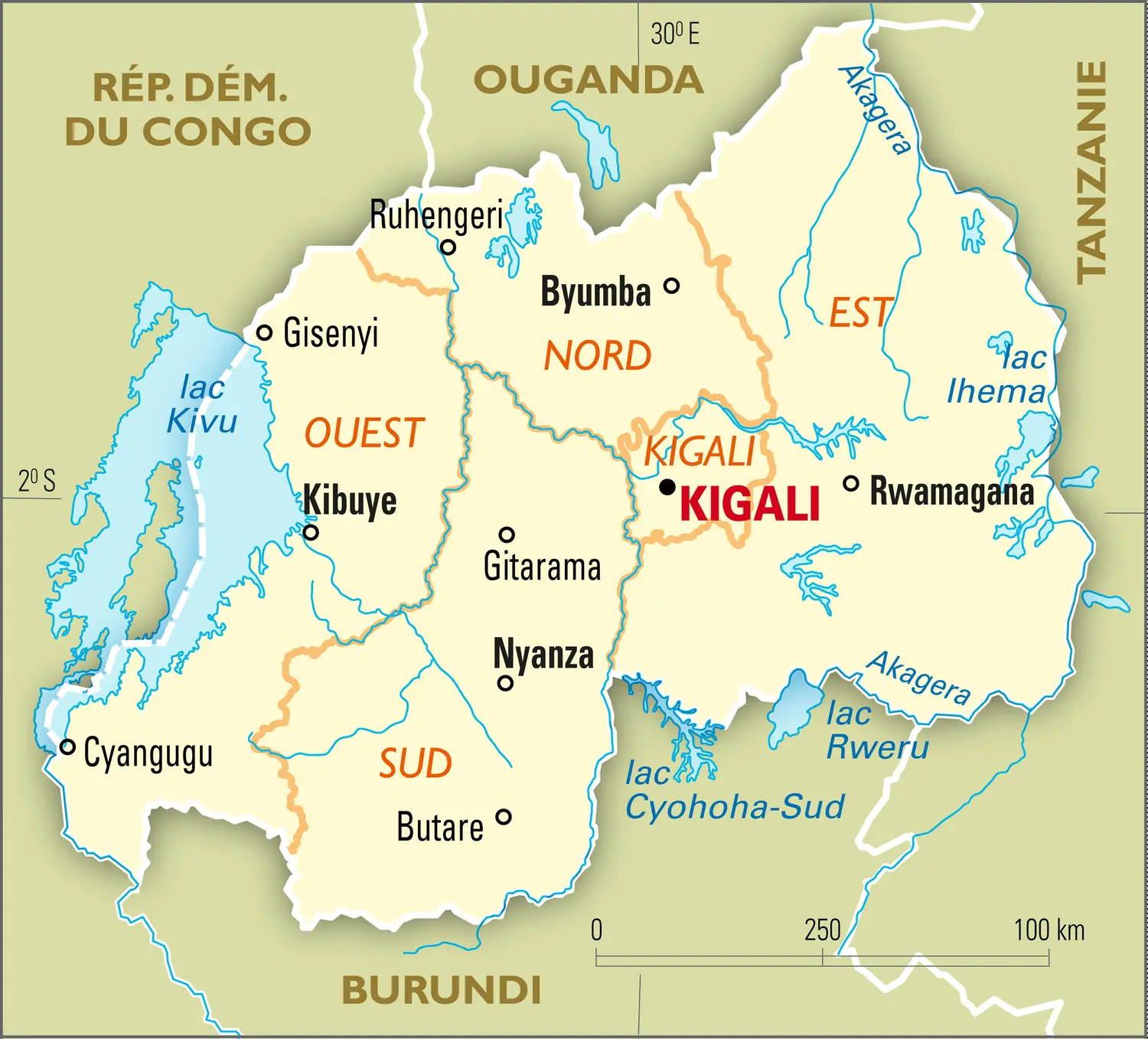 Rwanda : carte administrative