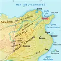 Tunisie : carte physique - crédits : Encyclopædia Universalis France