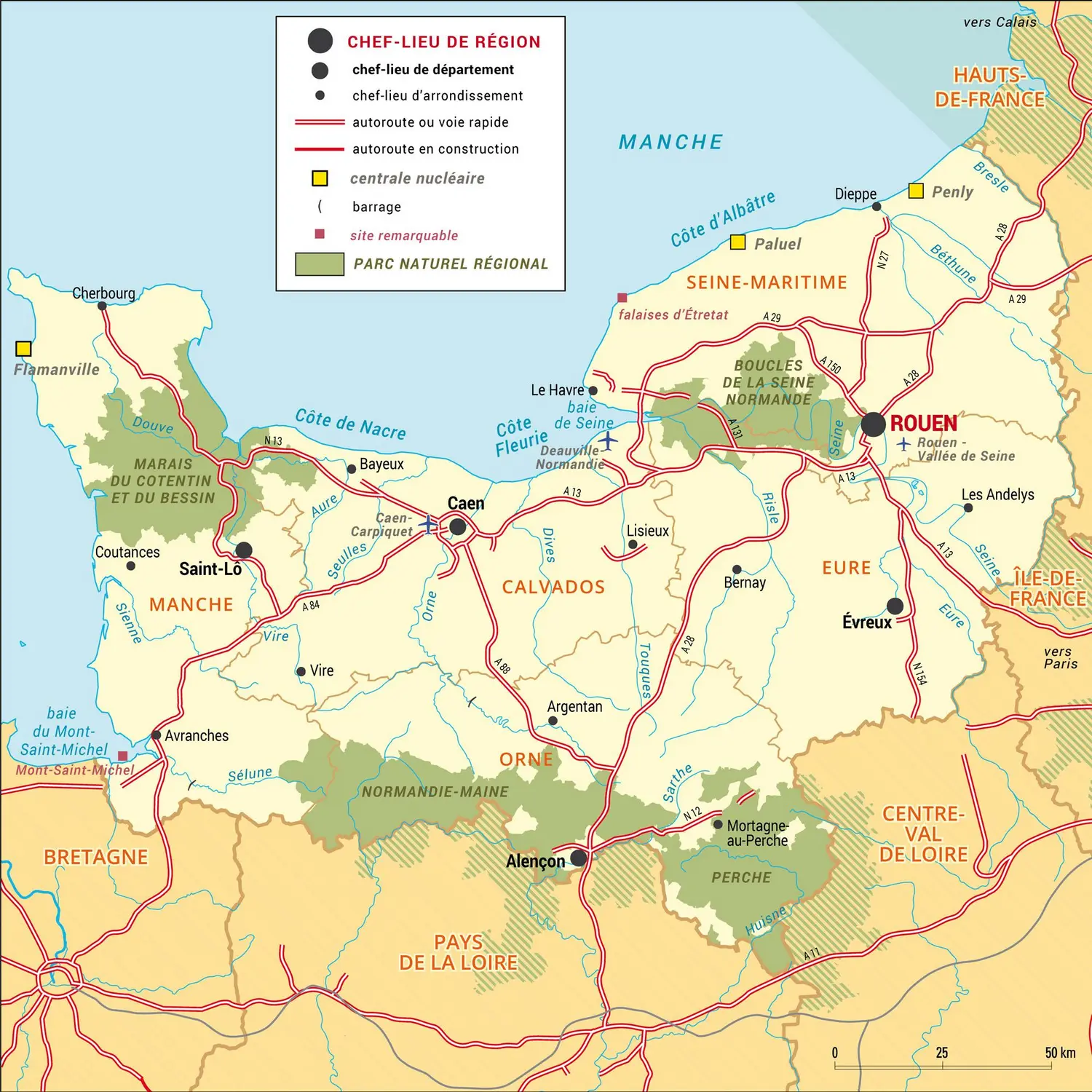 Normandie : carte administrative