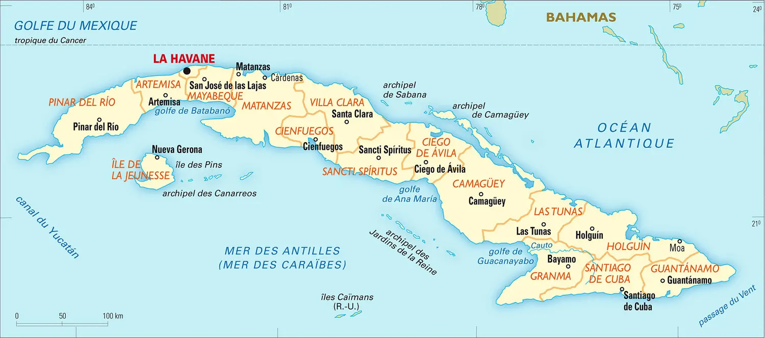 Cuba : carte administrative