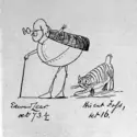 <it>Edward Lear âgé de 73 ans et demi et son chat Foss âgé de 16 ans</it>, par Edward Lear - crédits :  Bridgeman Images 