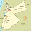 Jordanie : carte administrative - crédits : Encyclopædia Universalis France