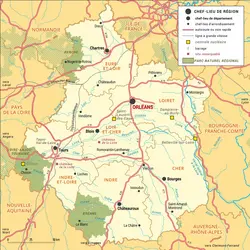 Centre-Val de Loire : carte administrative - crédits : Encyclopædia Universalis France