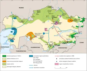 Kazakhstan : territoire et activités - crédits : Encyclopædia Universalis France