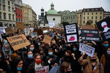 Manifestation pro-avortement en Pologne, 2020 - crédits : Omar Marques/ Getty Images Europe/ AFP