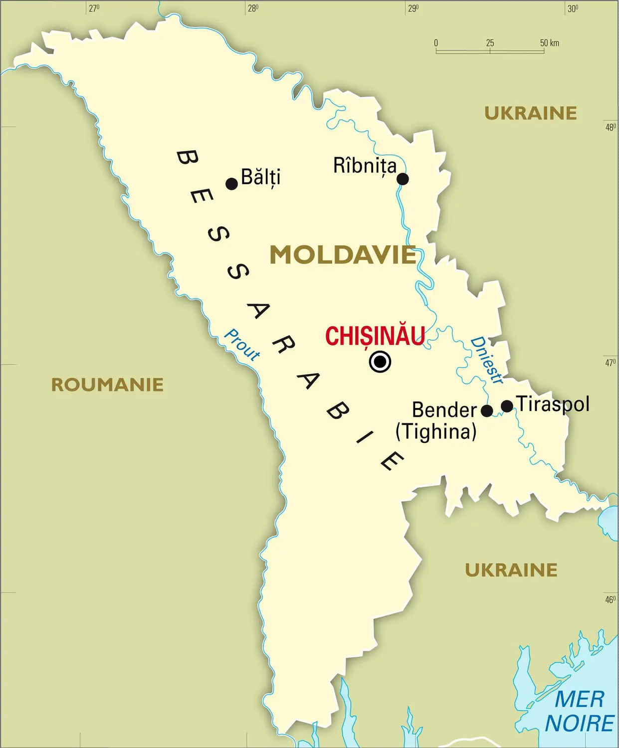 Moldavie : carte générale