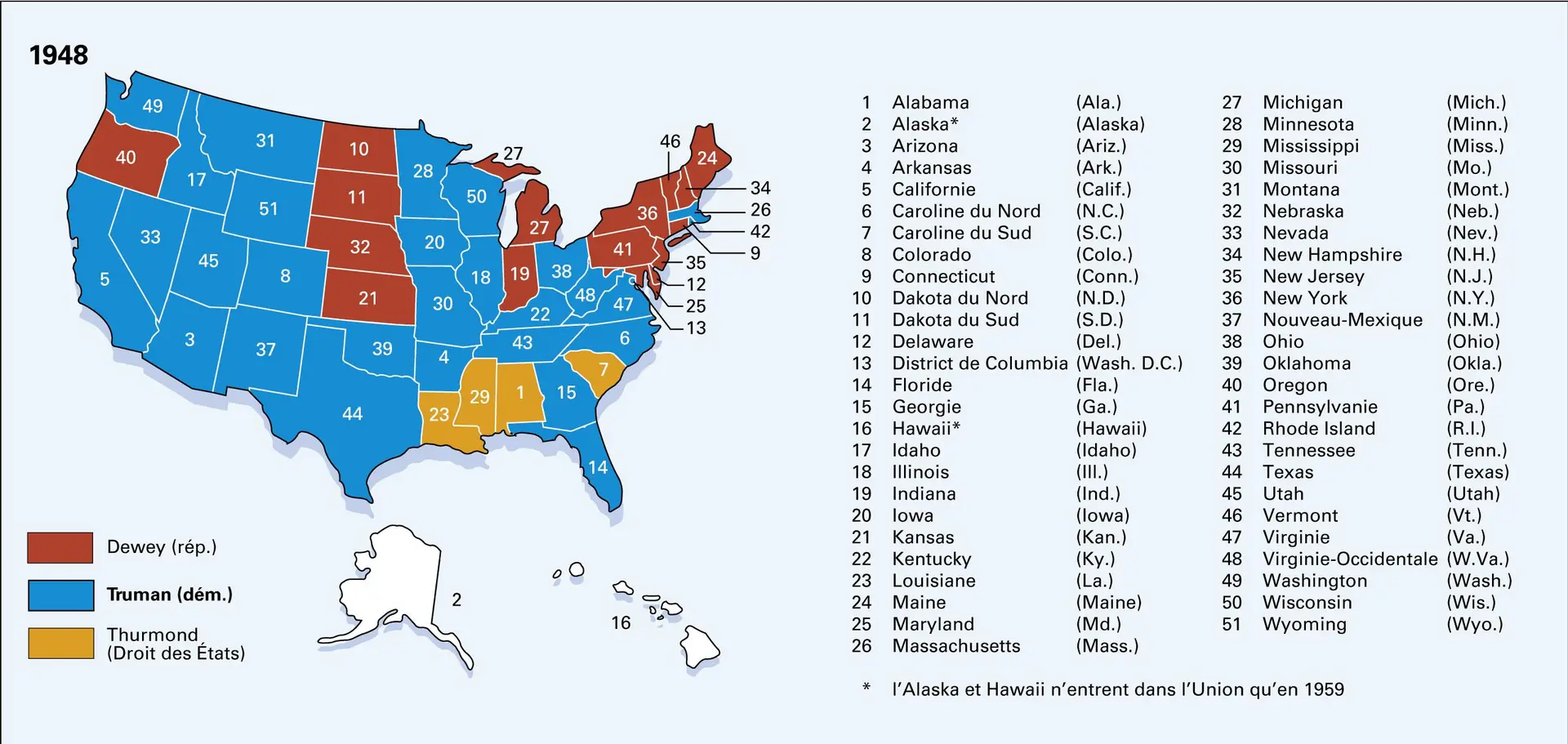 États-Unis : élections présidentielles depuis 1948 - vue 1