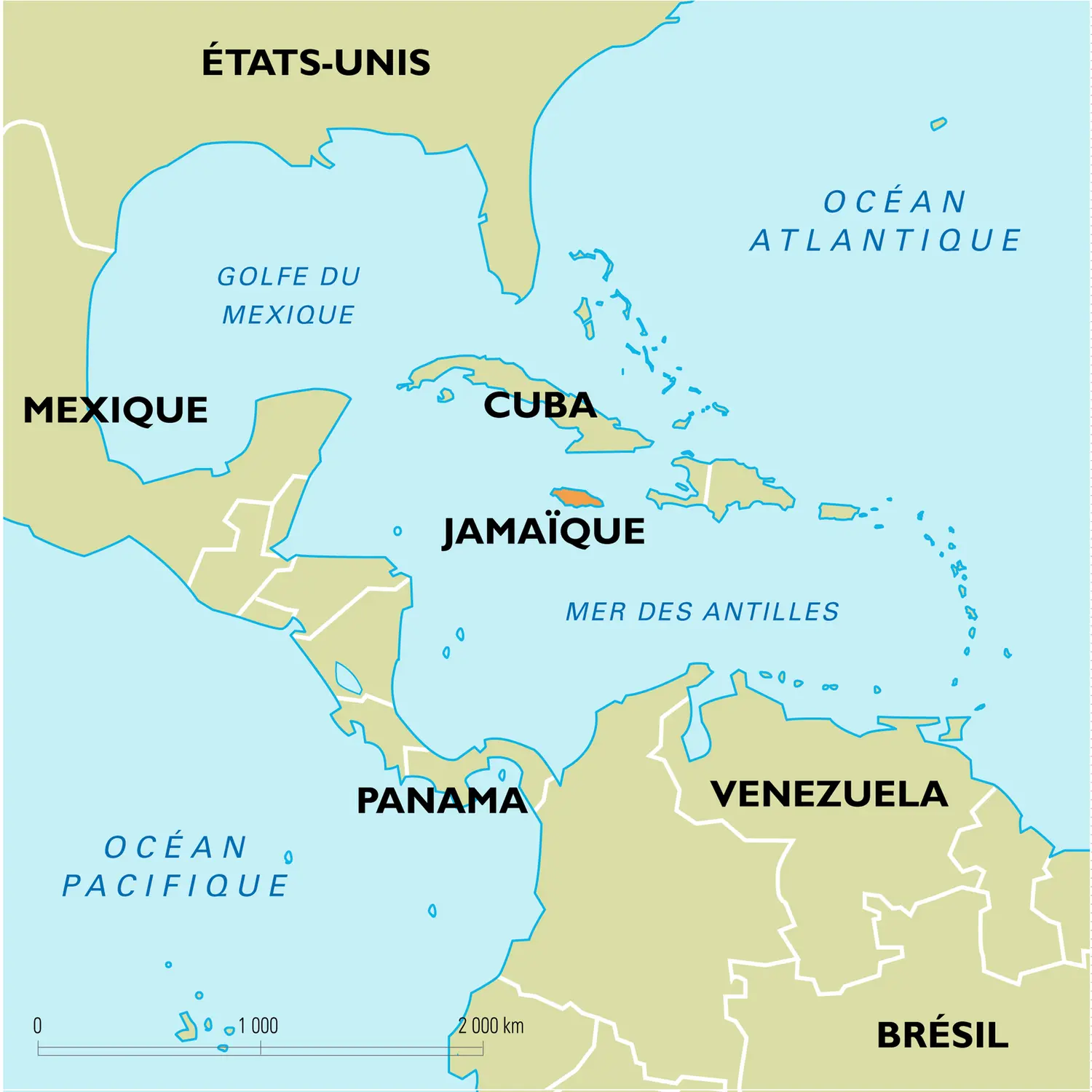 Jamaïque : carte de situation