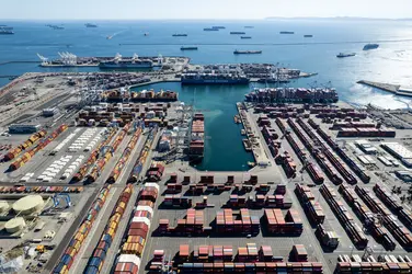 Port de Long Beach, près de Los Angeles - crédits : Qian Weizhong/ Visual China Group/ Getty Images